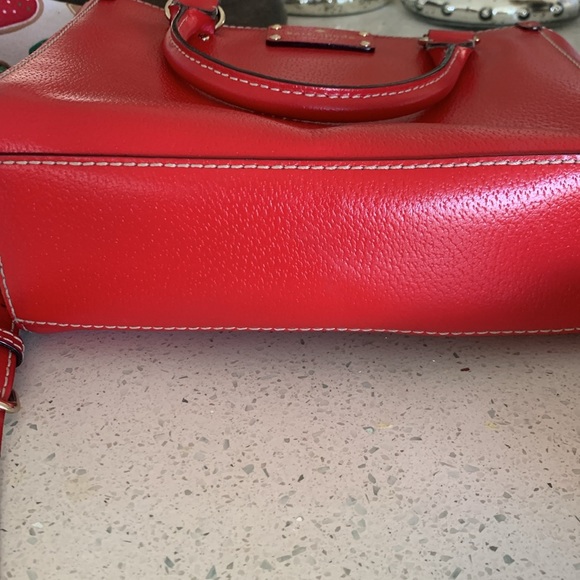 KATE SPADE Large Red Leather Tote Briefcase Shoulder Bag Excellent condition - Picture 8 of 8